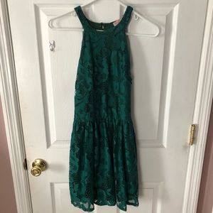 BLUSH Boutique Emerald Green Halter Dress